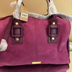 NWT Cole Haan purple suede and leather purse